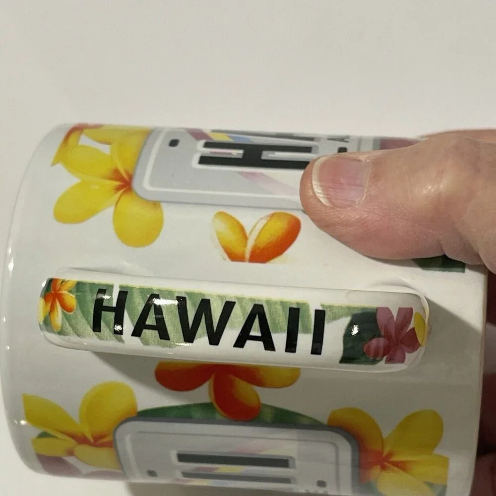 Coffee Mug‎ I Love Hawaii Aloha State Travel Souvenir Plumeria